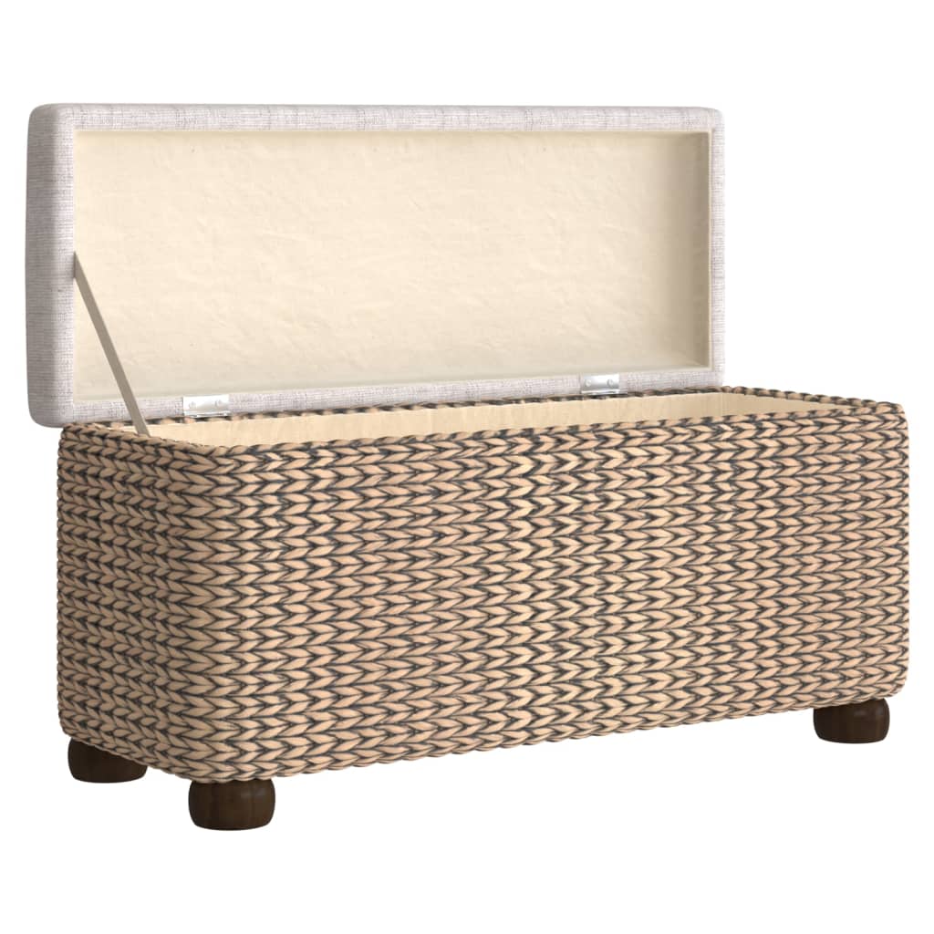 vidaXL Bănci de depozitare, 2 buc., cu pernă gri, 69 cm, papură vidaXL Bănci de depozitare, 2 buc., cu pernă gri, 69 cm, papură