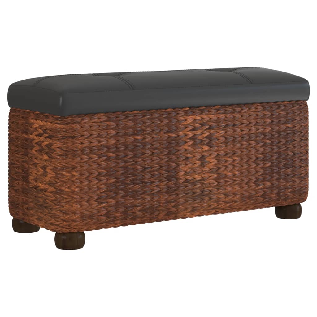 vidaXL Bănci de depozitare, 2 buc., cu pernă maro, 69 cm, papură