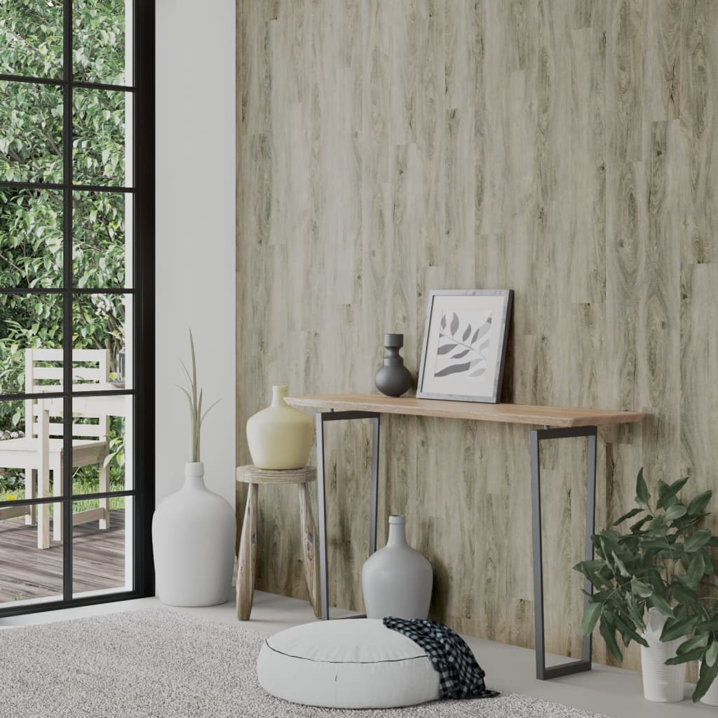 vidaXL Panouri de perete aspect lemn, gri, 2,06 m², PVC