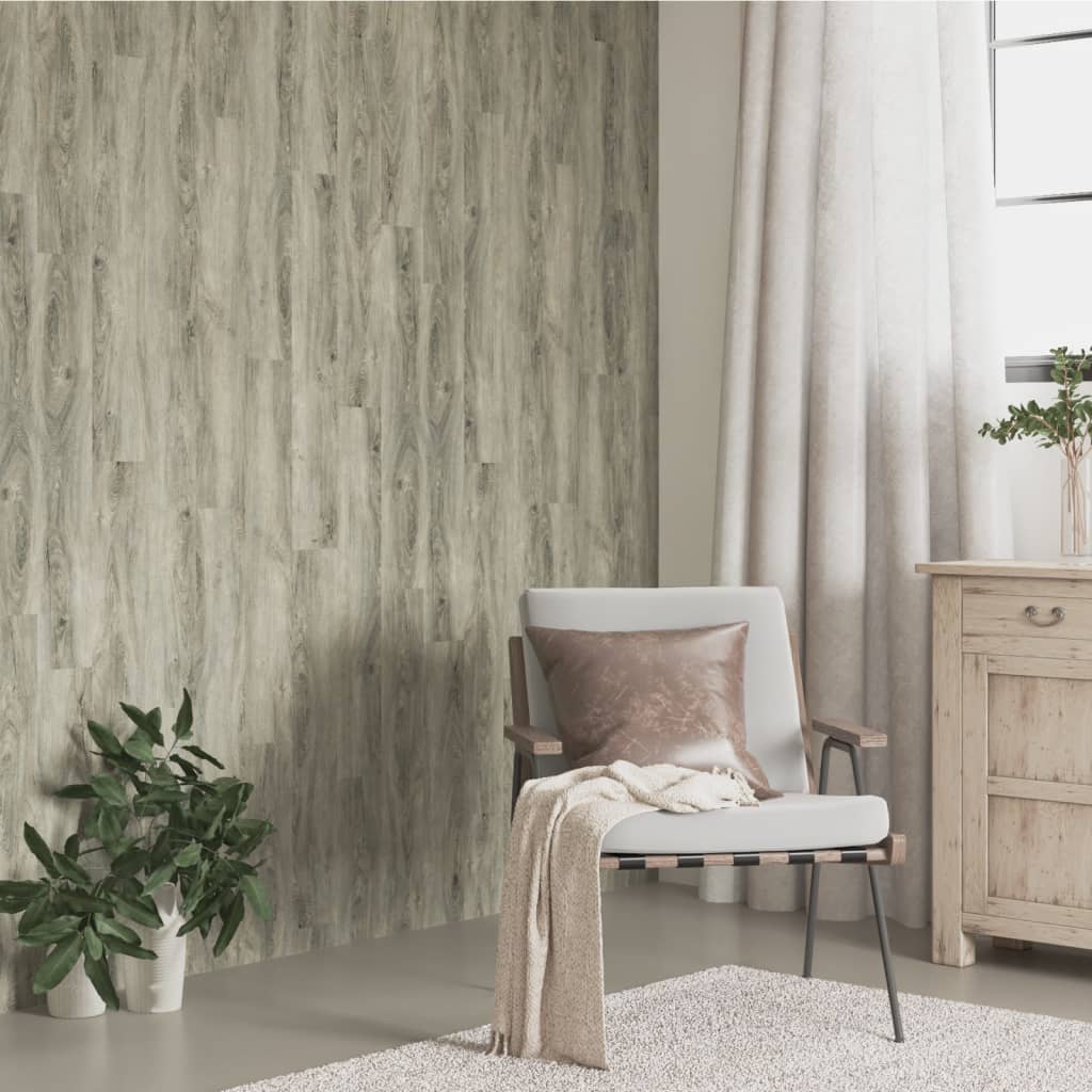 vidaXL Panouri de perete aspect lemn, gri, 2,06 m², PVC