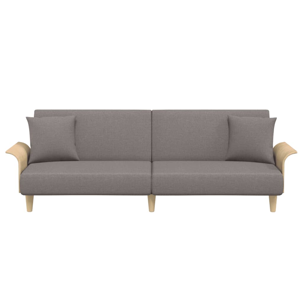 vidaXL Canapea extensibilă cu cotiere, gri taupe, textil