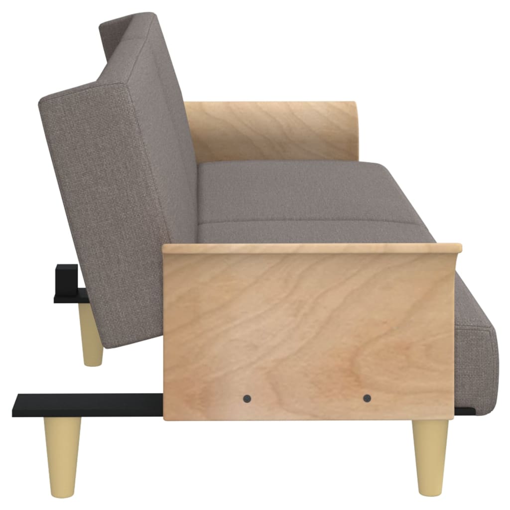 vidaXL Canapea extensibilă cu cotiere, gri taupe, textil