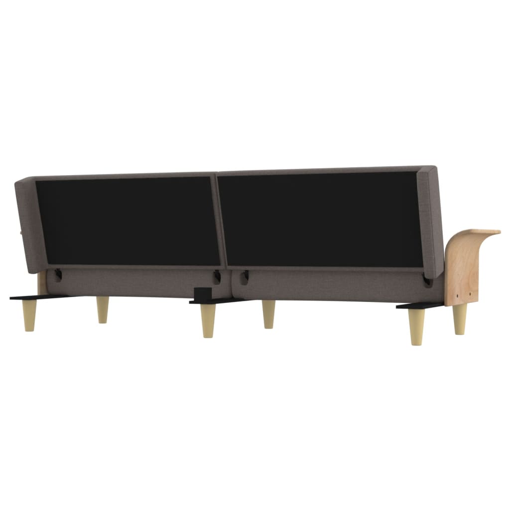 vidaXL Canapea extensibilă cu cotiere, gri taupe, textil