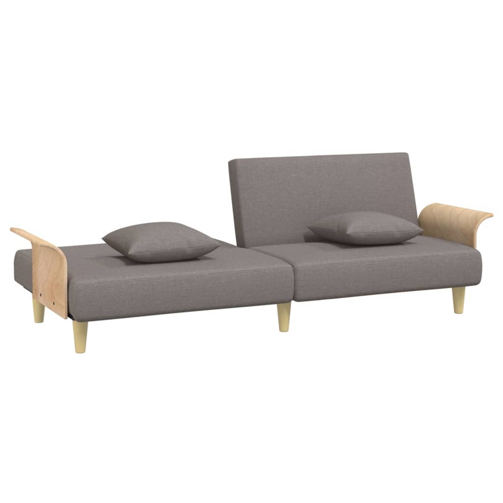 vidaXL Canapea extensibilă cu cotiere, gri taupe, textil