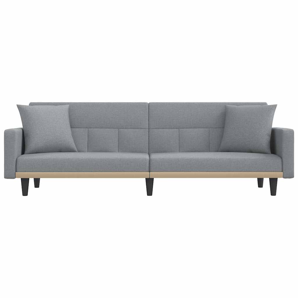 vidaXL Canapea extensibilă cu cotiere, gri deschis, textil