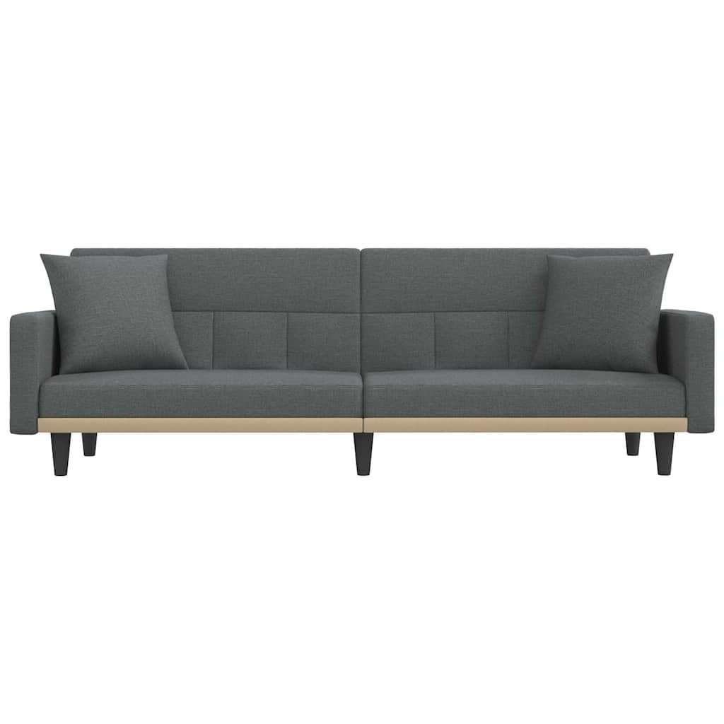 vidaXL Canapea extensibilă cu perne, gri închis, textil