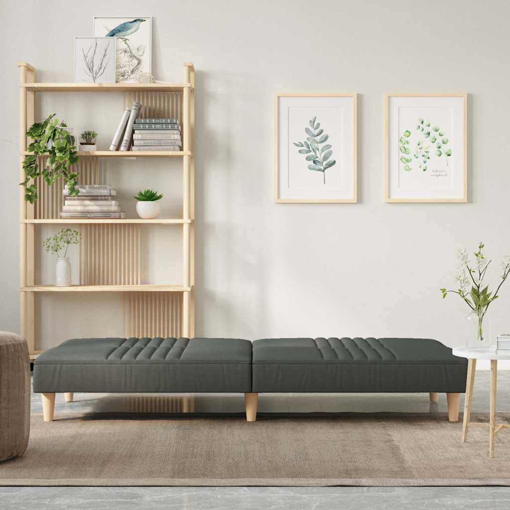 vidaXL Canapea extensibilă, gri închis, material textil vidaXL Canapea extensibilă, gri închis, material textil