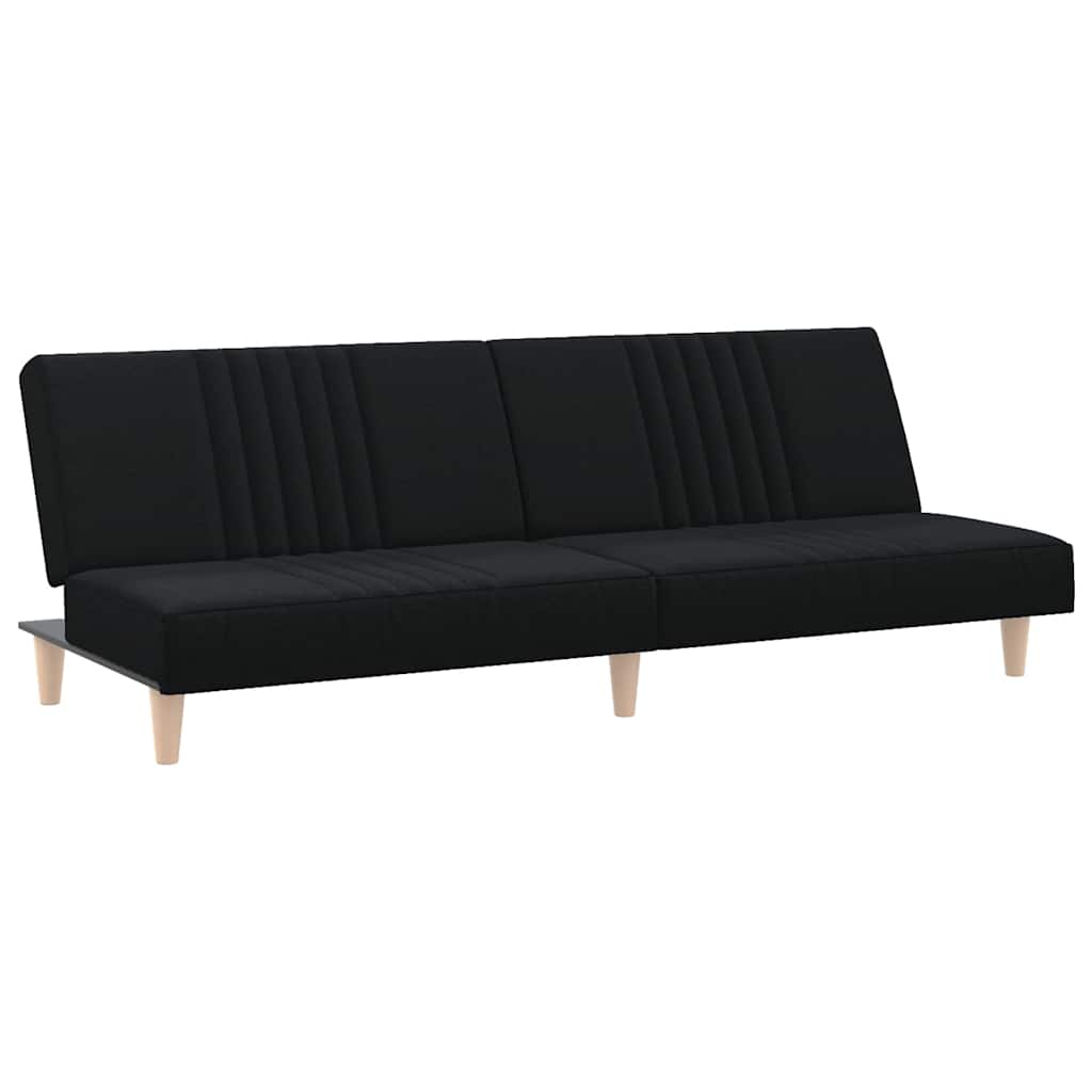 vidaXL Canapea extensibilă, negru, material textil vidaXL Canapea extensibilă, negru, material textil