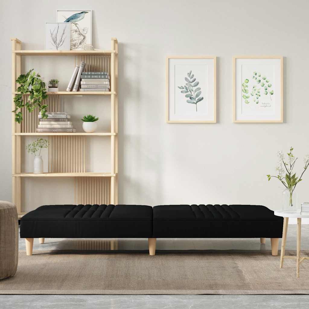 vidaXL Canapea extensibilă, negru, material textil vidaXL Canapea extensibilă, negru, material textil
