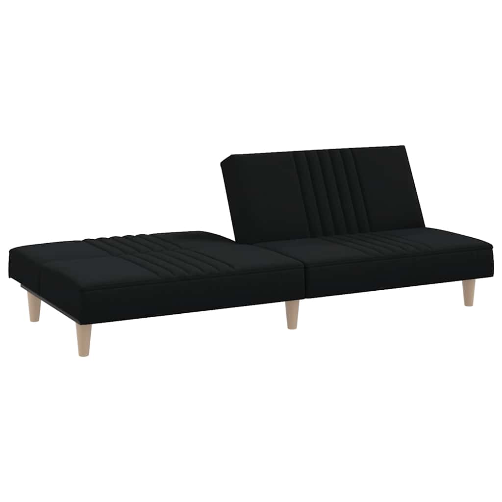 vidaXL Canapea extensibilă, negru, material textil vidaXL Canapea extensibilă, negru, material textil