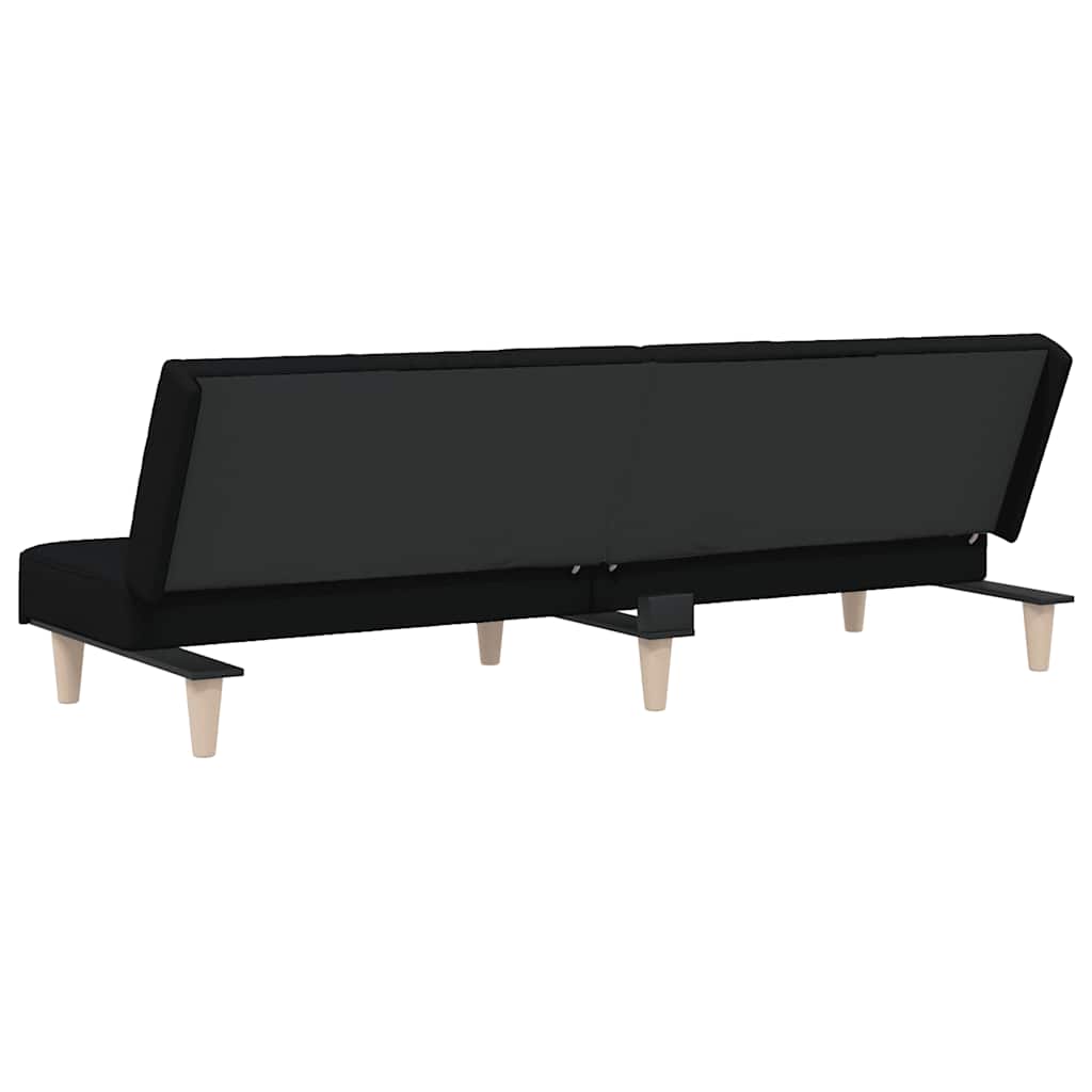 vidaXL Canapea extensibilă, negru, material textil vidaXL Canapea extensibilă, negru, material textil