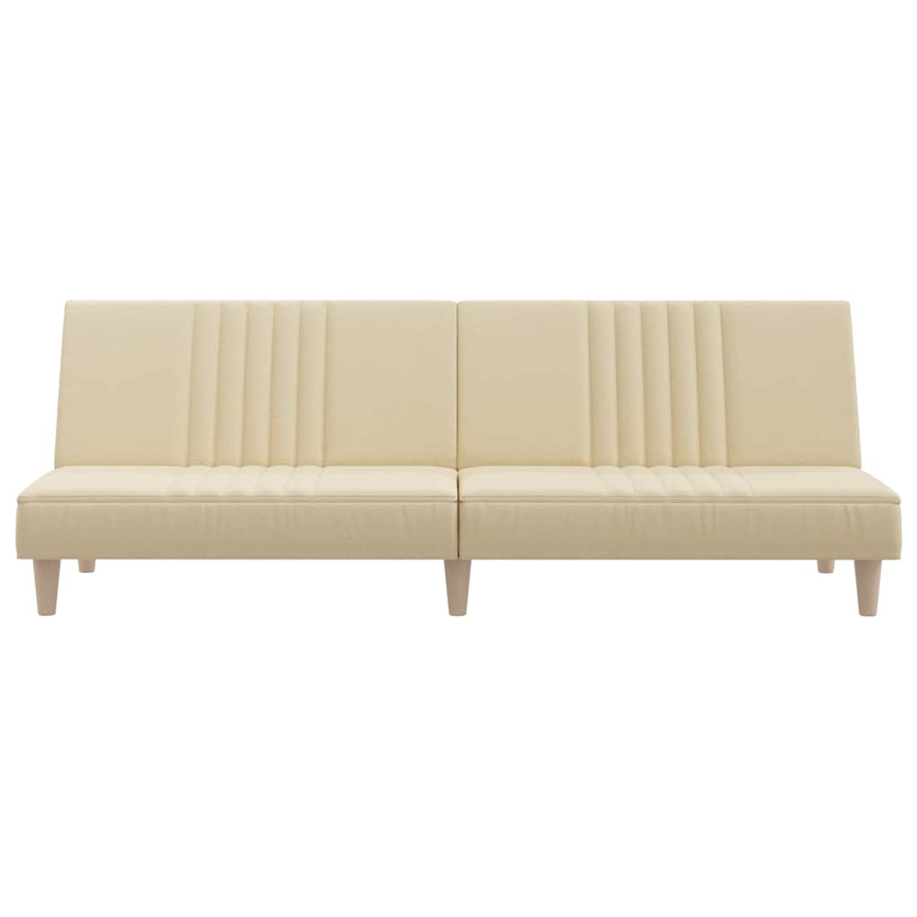 vidaXL Canapea extensibilă, crem, material textil vidaXL Canapea extensibilă, crem, material textil