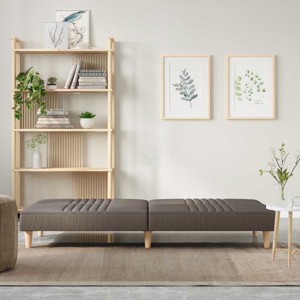vidaXL Canapea extensibilă, gri taupe, material textil