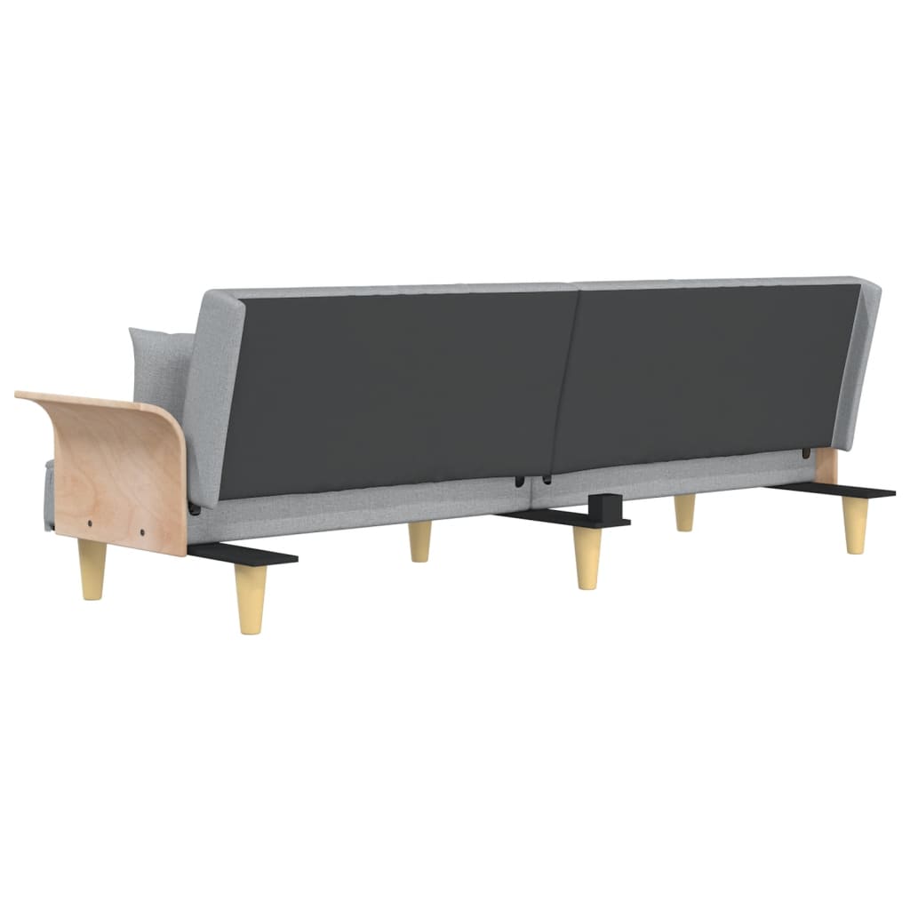vidaXL Canapea extensibilă cu cotiere, gri deschis, textil
