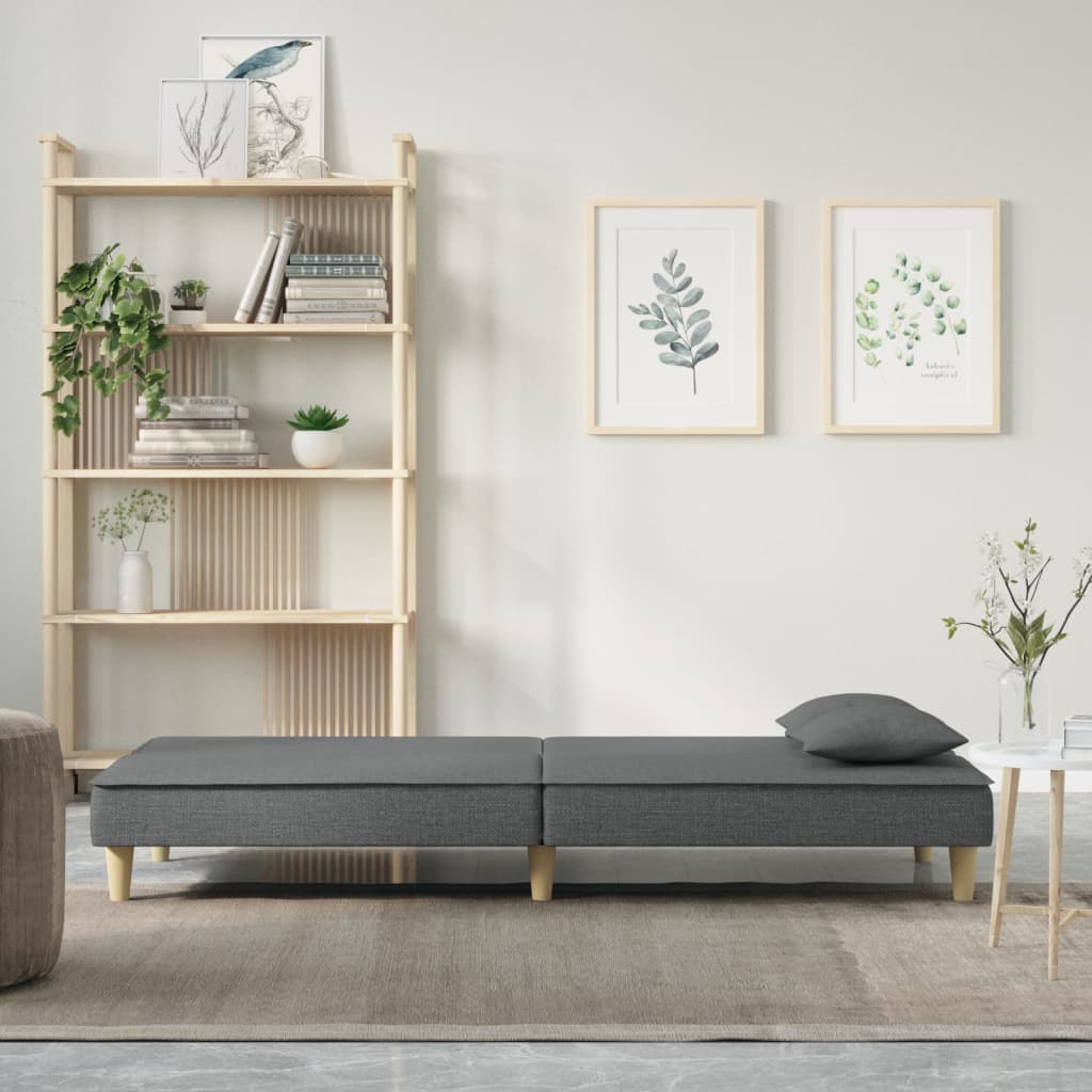 vidaXL Canapea extensibilă, gri închis, material textil