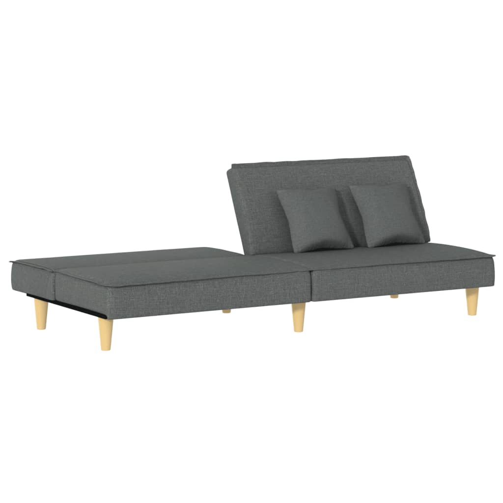 vidaXL Canapea extensibilă, gri închis, material textil