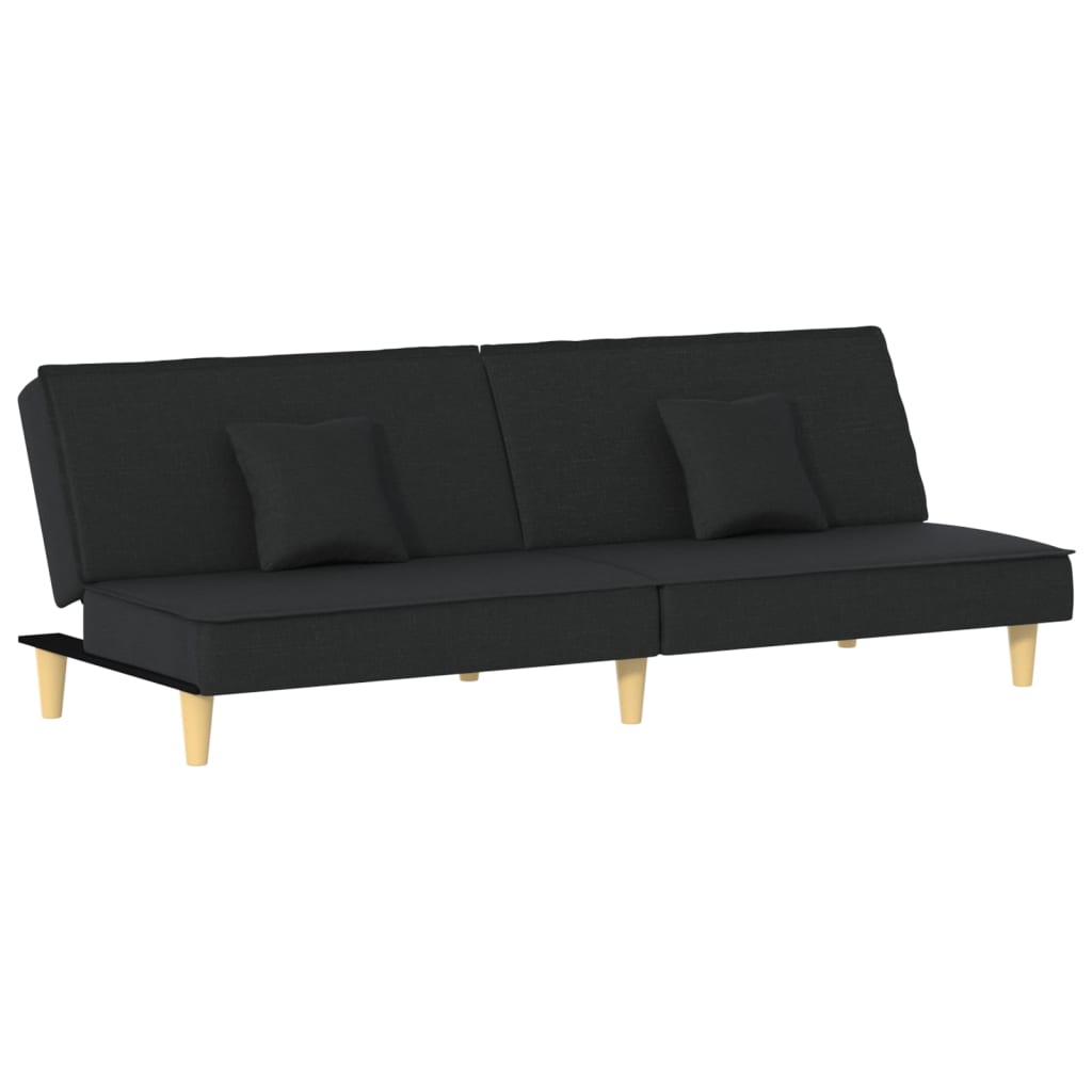 vidaXL Canapea extensibilă, negru, material textil vidaXL Canapea extensibilă, negru, material textil