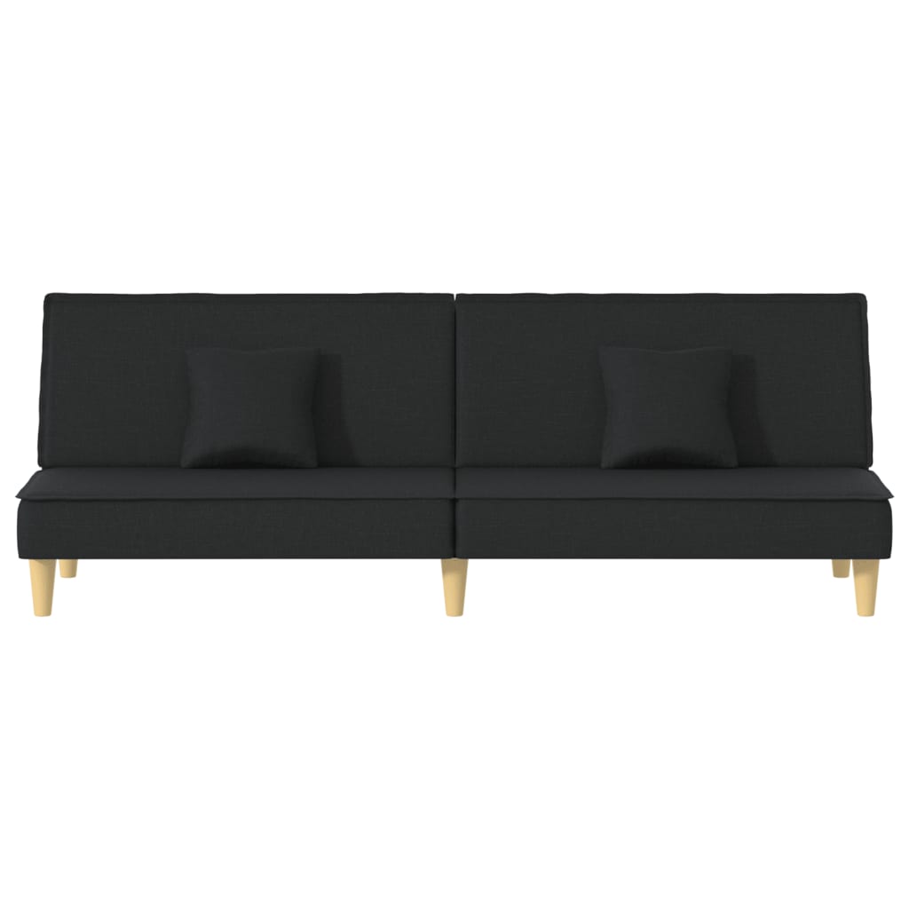 vidaXL Canapea extensibilă, negru, material textil vidaXL Canapea extensibilă, negru, material textil