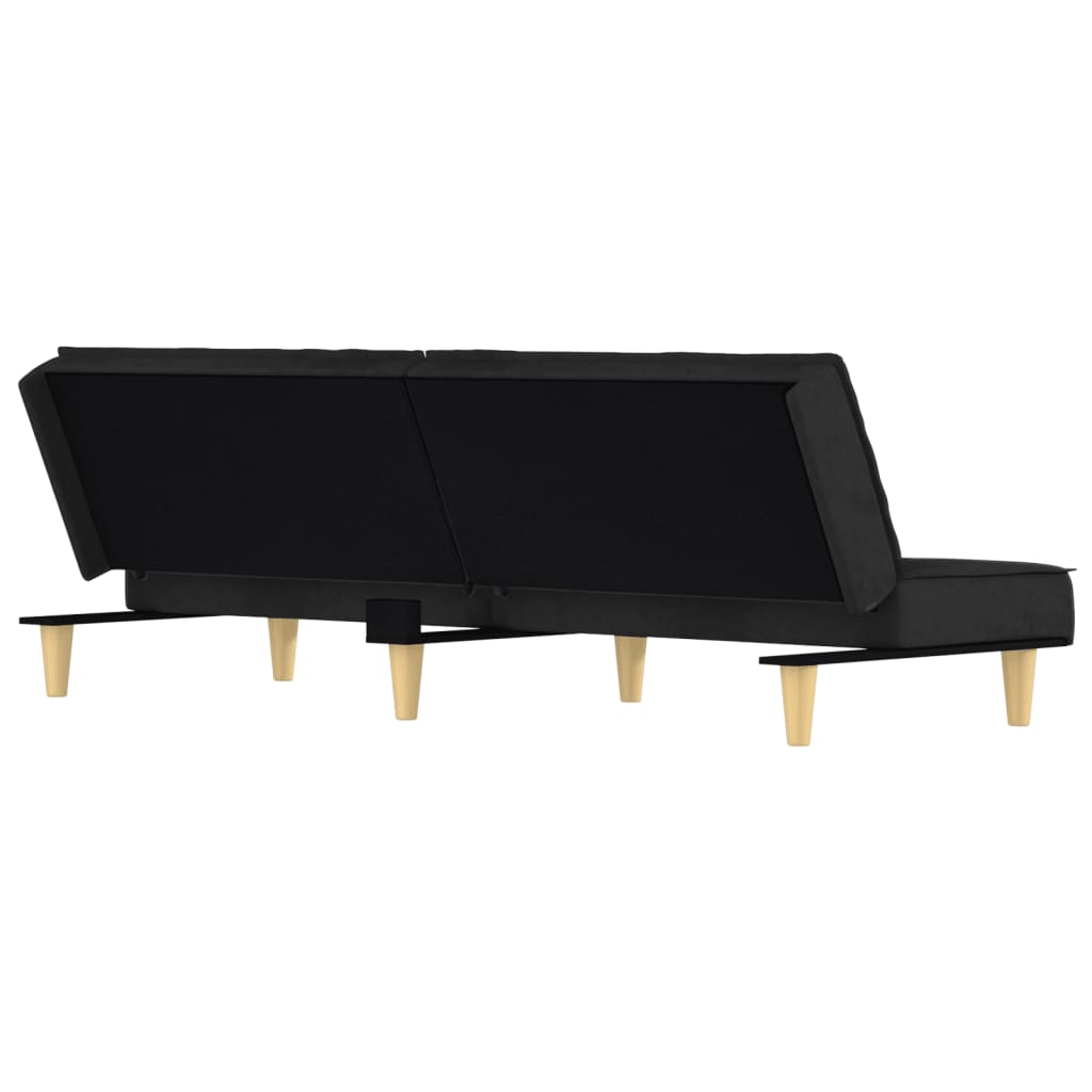 vidaXL Canapea extensibilă, negru, material textil vidaXL Canapea extensibilă, negru, material textil