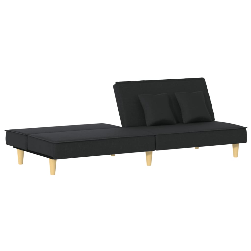 vidaXL Canapea extensibilă, negru, material textil vidaXL Canapea extensibilă, negru, material textil