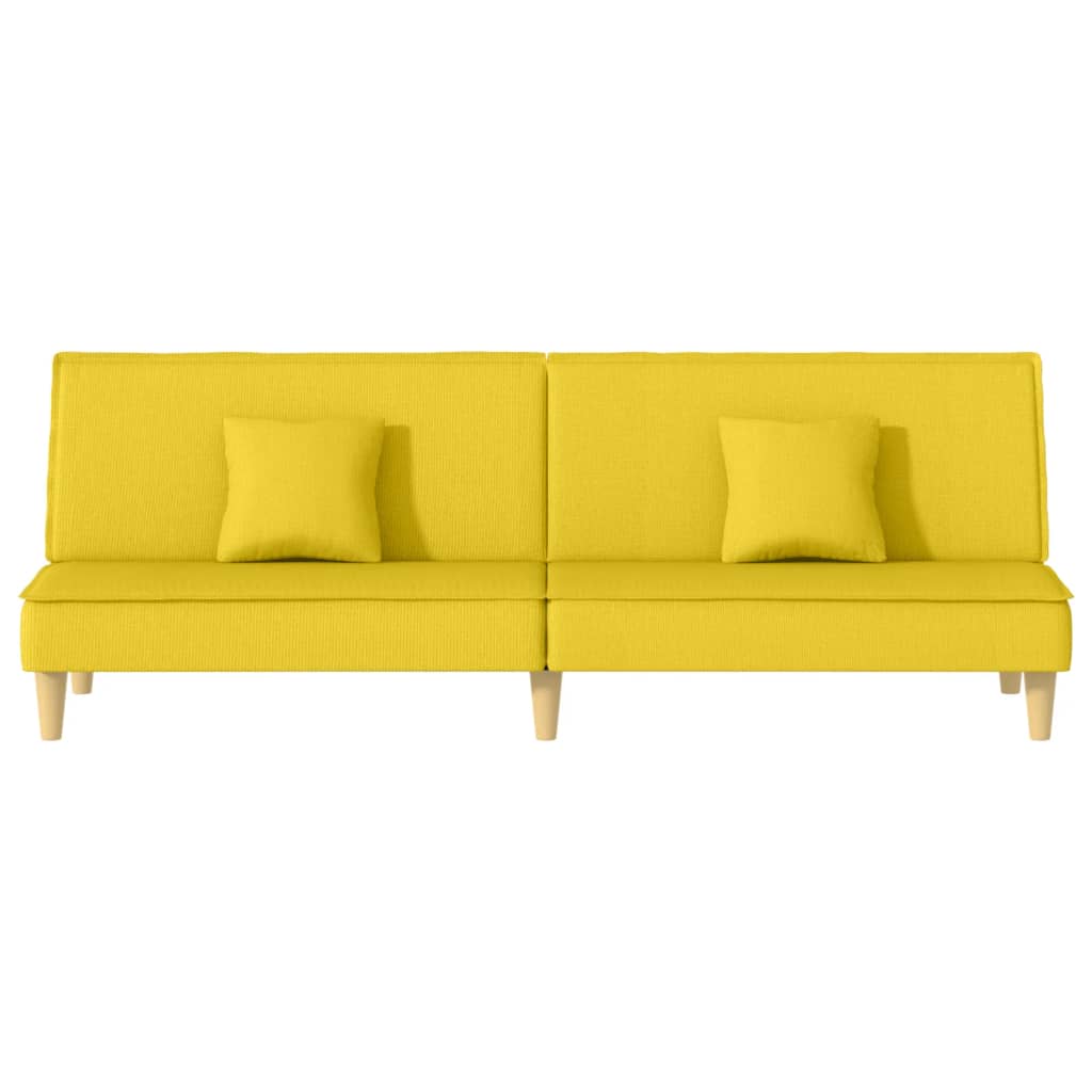 vidaXL Canapea extensibilă, galben deschis, material textil vidaXL Canapea extensibilă, galben deschis, material textil