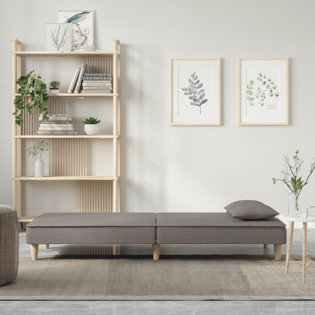 vidaXL Canapea extensibilă, gri taupe, material textil