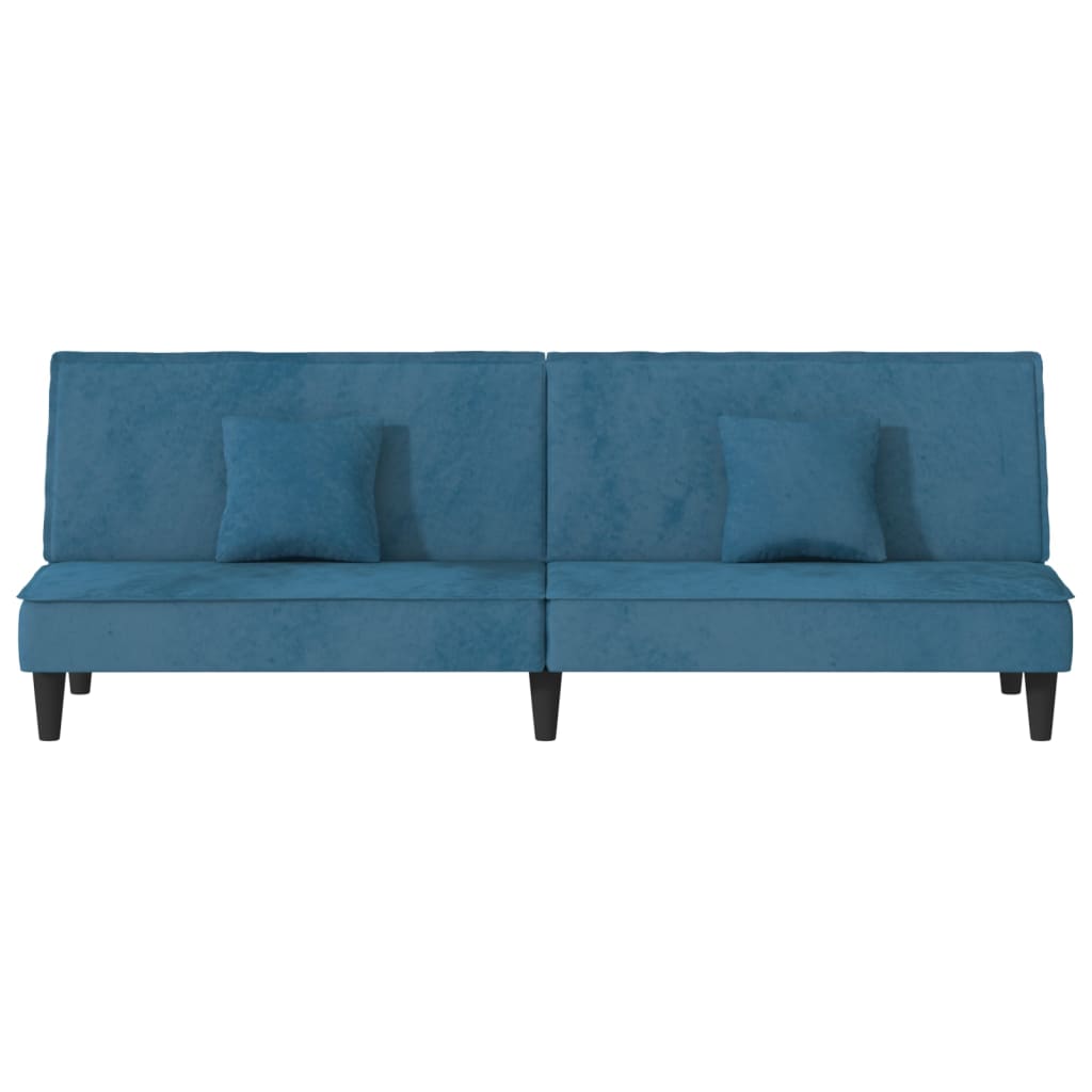 vidaXL Canapea extensibilă, albastru, catifea vidaXL Canapea extensibilă, albastru, catifea