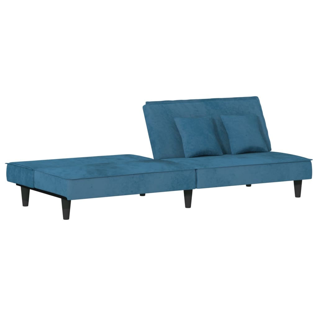 vidaXL Canapea extensibilă, albastru, catifea vidaXL Canapea extensibilă, albastru, catifea