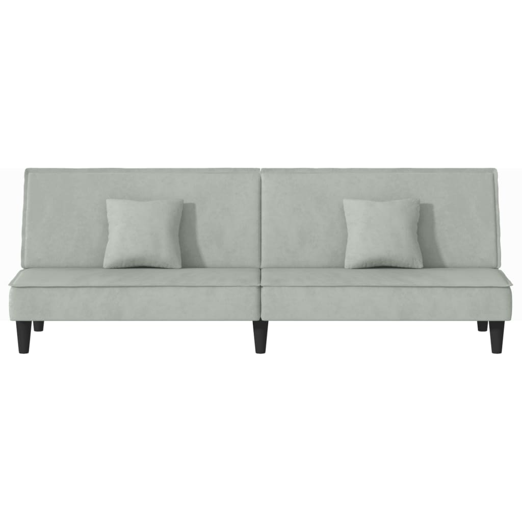 vidaXL Canapea extensibilă, gri deschis, catifea vidaXL Canapea extensibilă, gri deschis, catifea