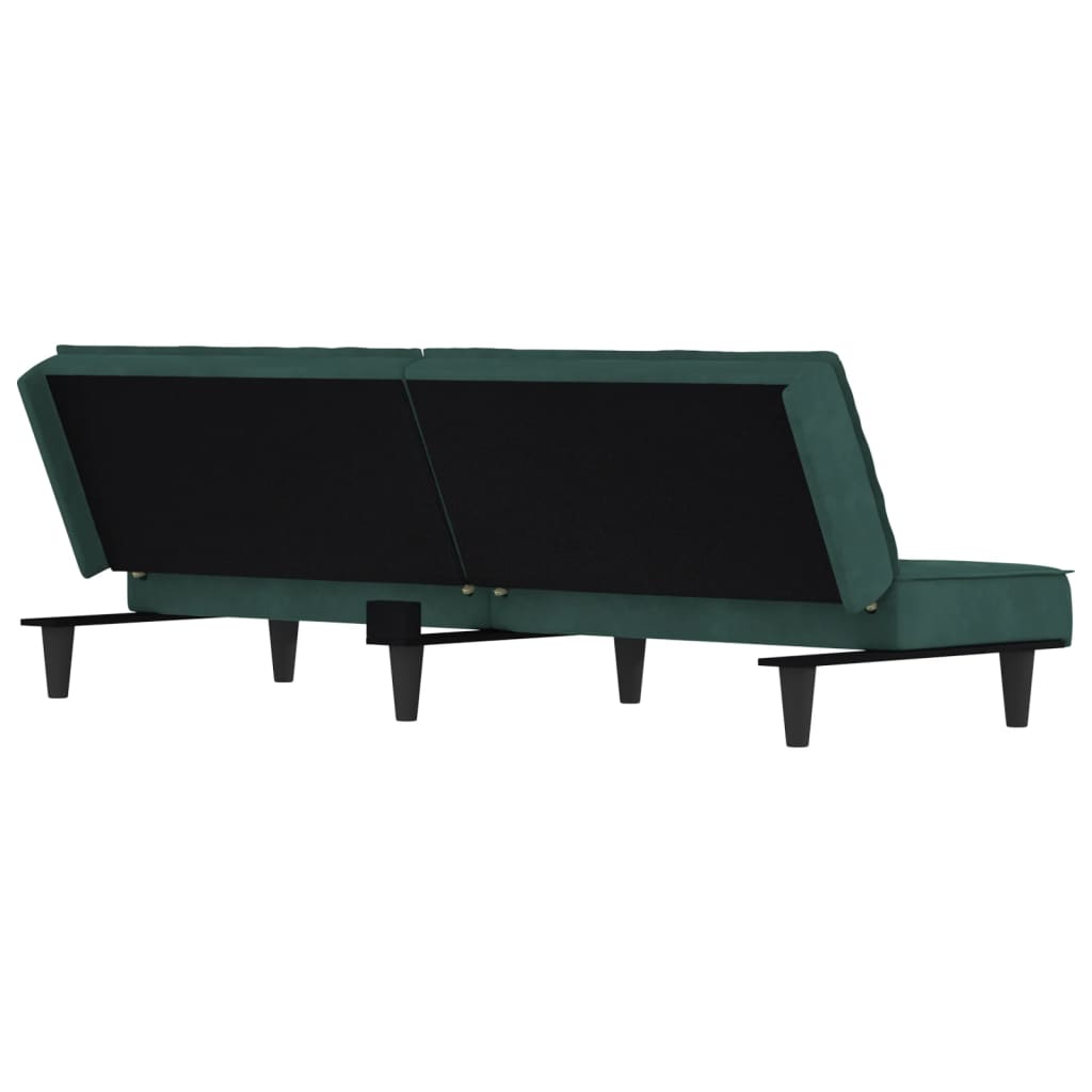 vidaXL Canapea extensibilă, verde închis, catifea vidaXL Canapea extensibilă, verde închis, catifea