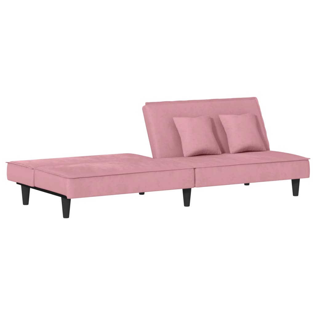 vidaXL Canapea extensibilă, roz, catifea vidaXL Canapea extensibilă, roz, catifea