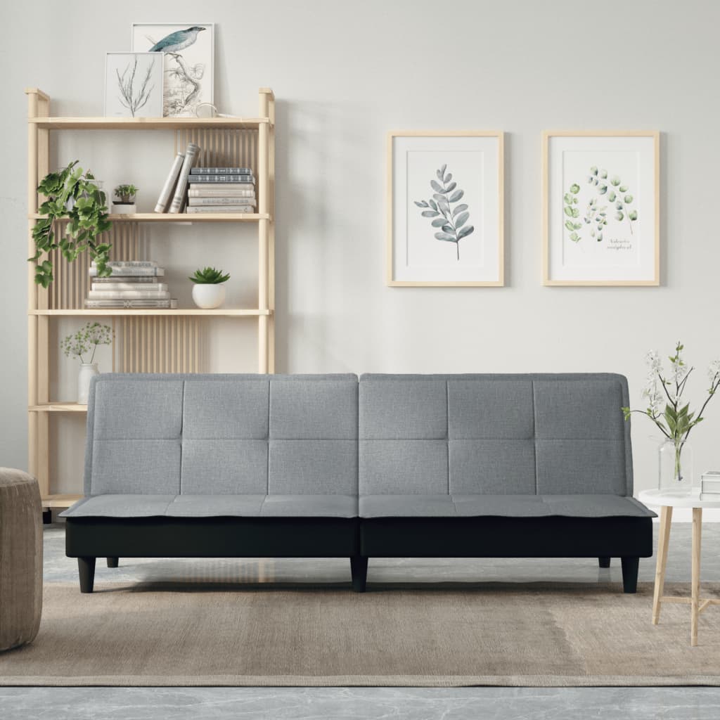 vidaXL Canapea extensibilă, gri deschis, material textil vidaXL Canapea extensibilă, gri deschis, material textil