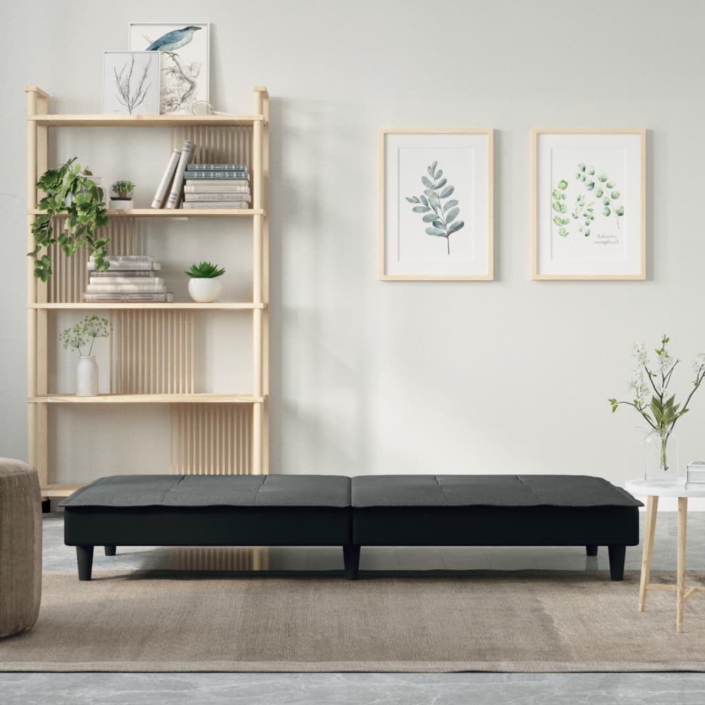 vidaXL Canapea extensibilă, gri închis, material textil