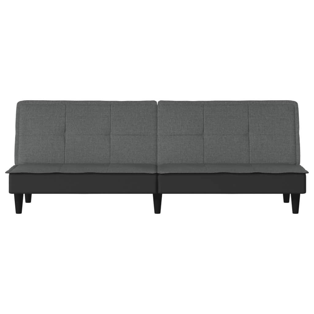 vidaXL Canapea extensibilă, gri închis, material textil