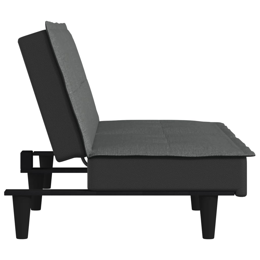 vidaXL Canapea extensibilă, gri închis, material textil