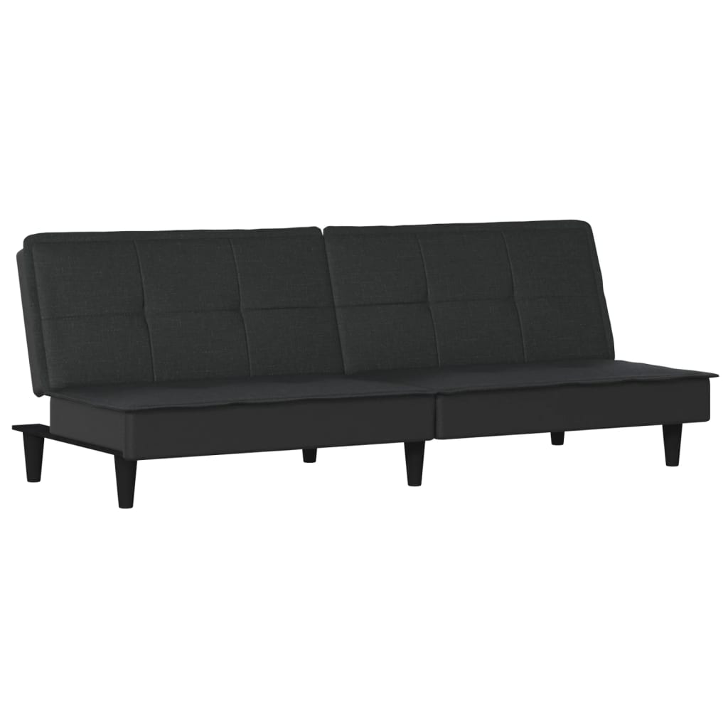vidaXL Canapea extensibilă, negru, material textil vidaXL Canapea extensibilă, negru, material textil