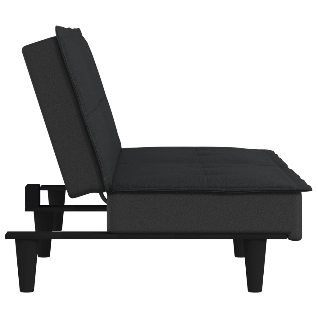 vidaXL Canapea extensibilă, negru, material textil vidaXL Canapea extensibilă, negru, material textil