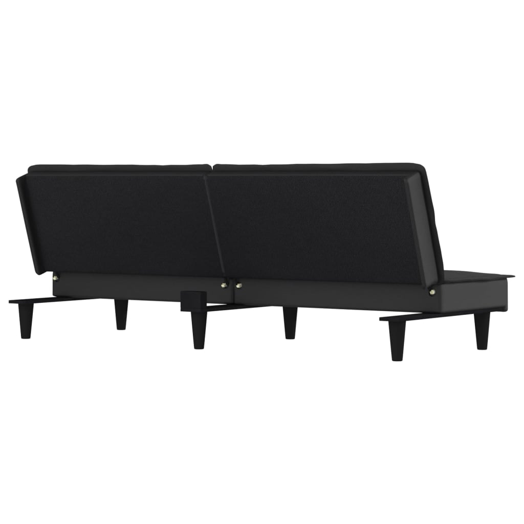 vidaXL Canapea extensibilă, negru, material textil vidaXL Canapea extensibilă, negru, material textil