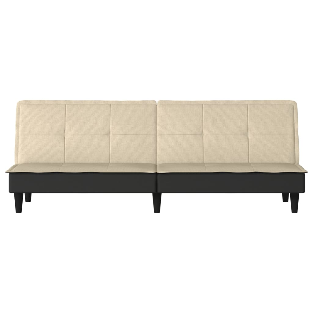 vidaXL Canapea extensibilă, crem, material textil vidaXL Canapea extensibilă, crem, material textil