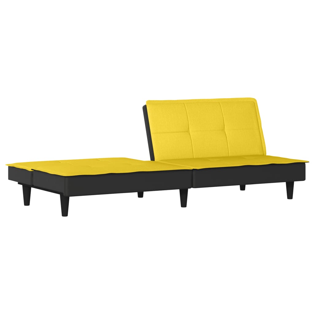 vidaXL Canapea extensibilă, galben deschis, material textil vidaXL Canapea extensibilă, galben deschis, material textil