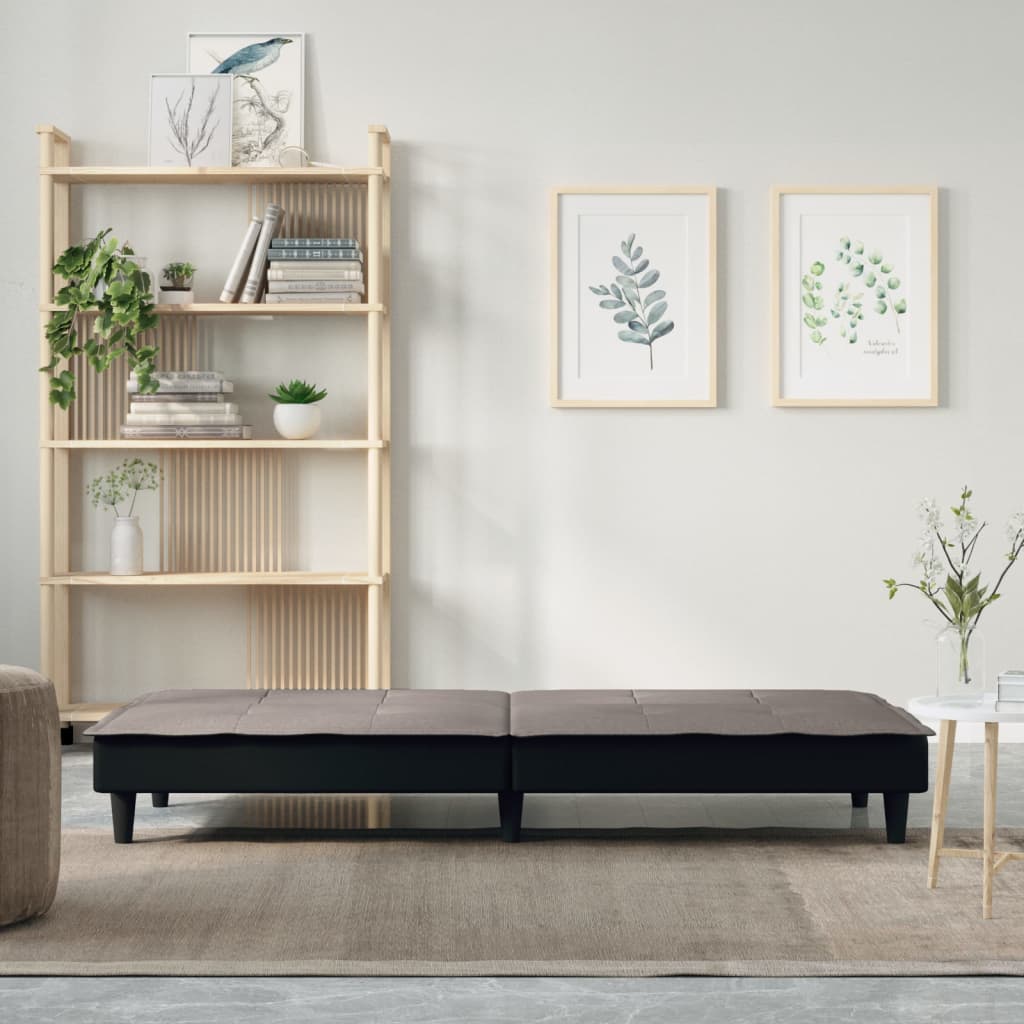 vidaXL Canapea extensibilă, gri taupe, material textil