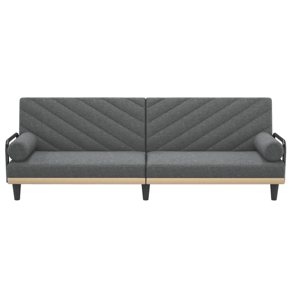 vidaXL Canapea extensibilă cu cotiere, gri închis, textil vidaXL Canapea extensibilă cu cotiere, gri închis, textil