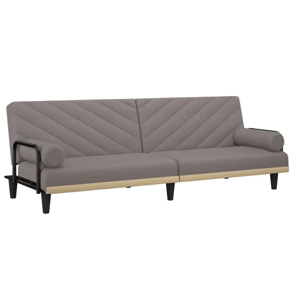 vidaXL Canapea extensibilă cu cotiere, gri taupe, textil