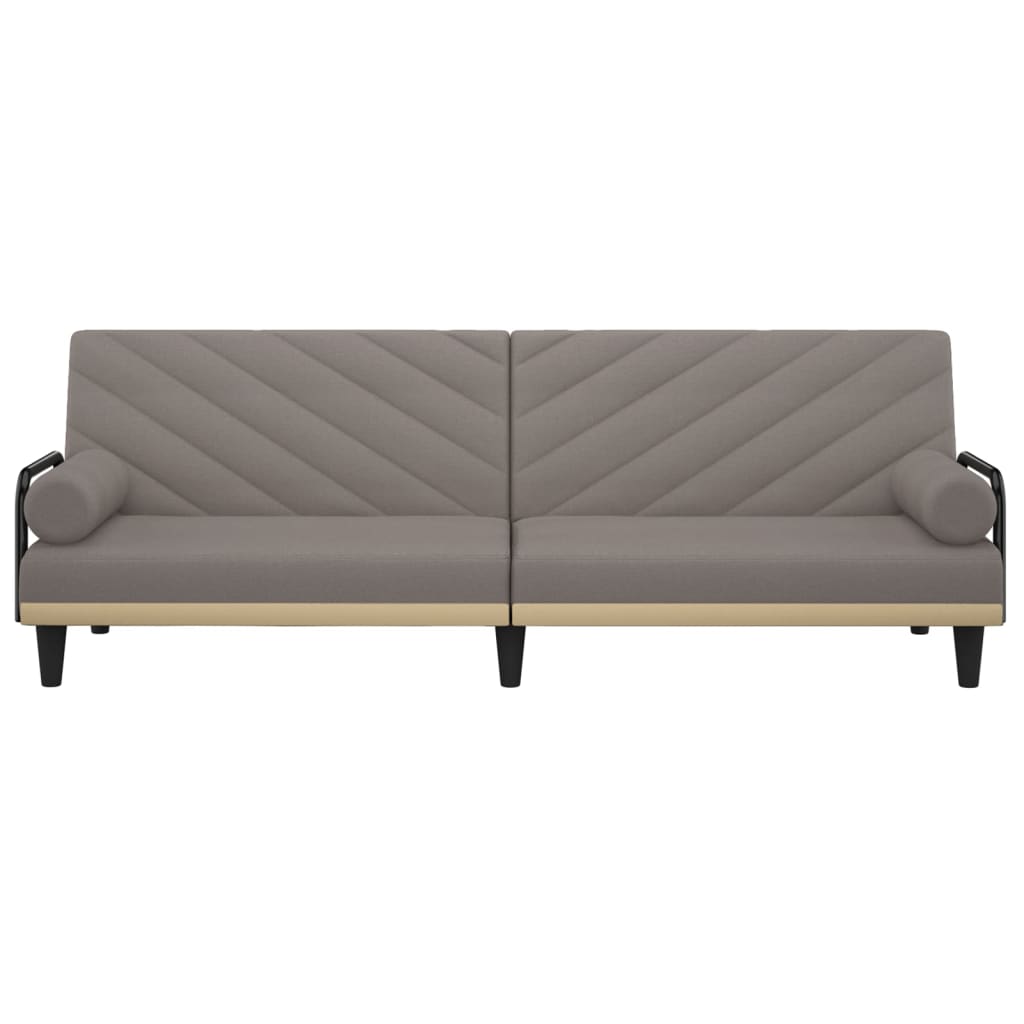 vidaXL Canapea extensibilă cu cotiere, gri taupe, textil
