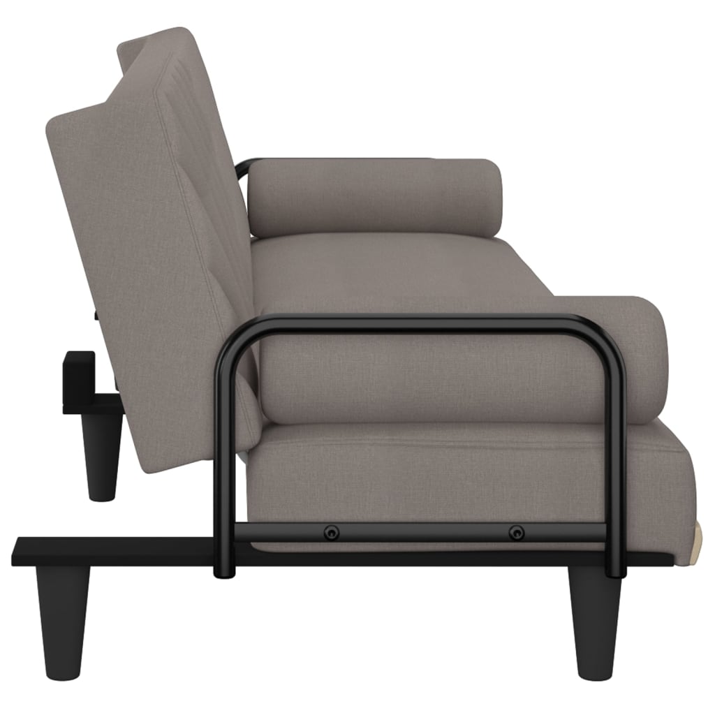 vidaXL Canapea extensibilă cu cotiere, gri taupe, textil