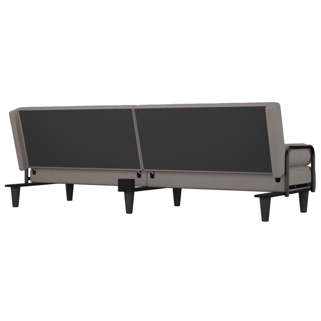 vidaXL Canapea extensibilă cu cotiere, gri taupe, textil