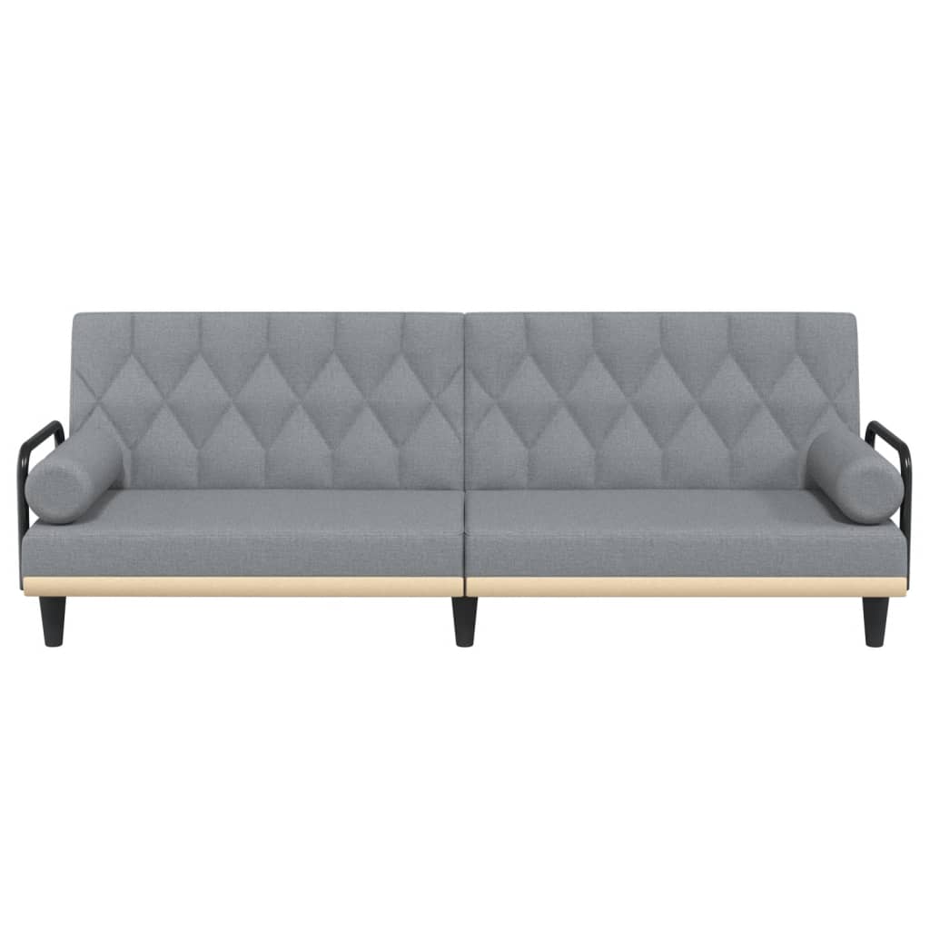 vidaXL Canapea extensibilă cu cotiere, gri deschis, textil