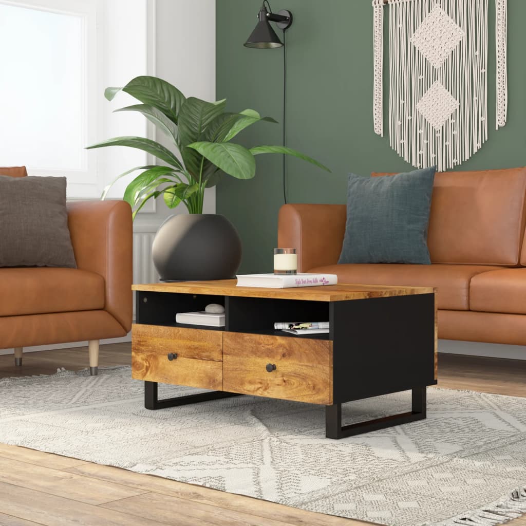 vidaXL Măsuță de cafea, 80x54x40 cm, lemn masiv mango/lemn prelucrat vidaXL Măsuță de cafea, 80x54x40 cm, lemn masiv mango/lemn prelucrat