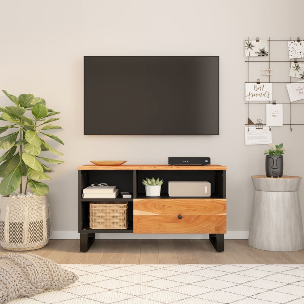vidaXL Comodă TV, 80x33x46 cm, lemn masiv de acacia & lemn compozit vidaXL Comodă TV, 80x33x46 cm, lemn masiv de acacia & lemn compozit