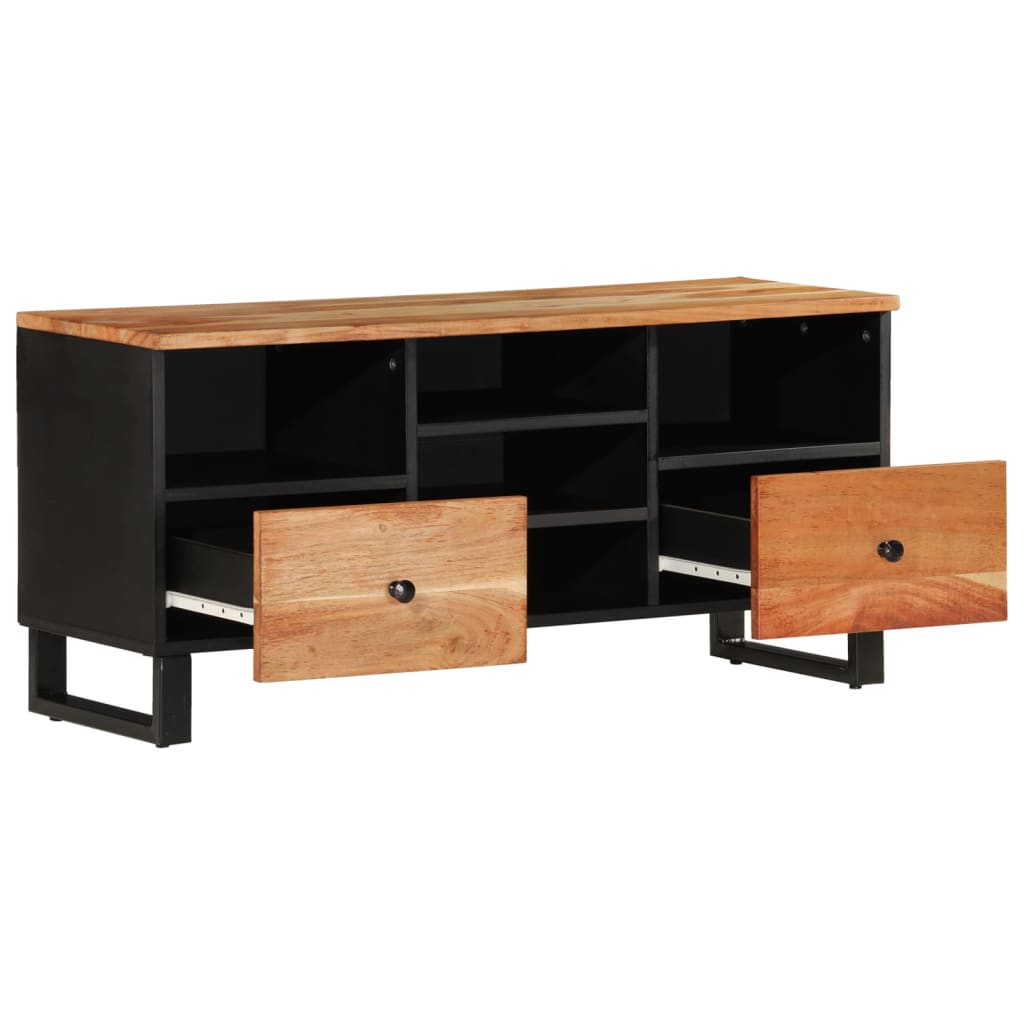 vidaXL Comodă TV, 100x33x46 cm, lemn masiv de acacia & lemn compozit